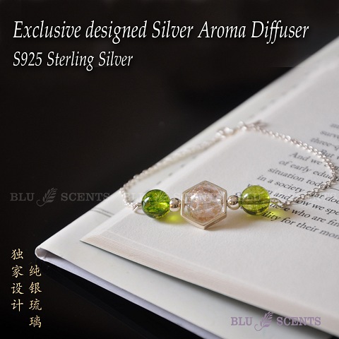 Silver Aroma Diffuser Bracelet Golden Quartz