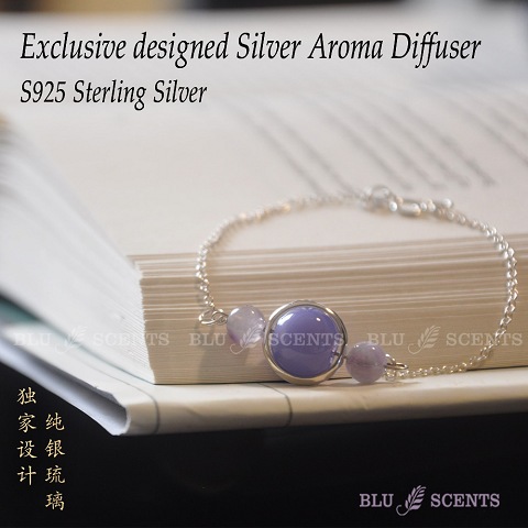 Silver Aroma Diffuser Bracelet Lavender