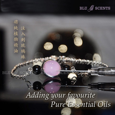 Silver Aroma Diffuser Bracelet Rosy Pink