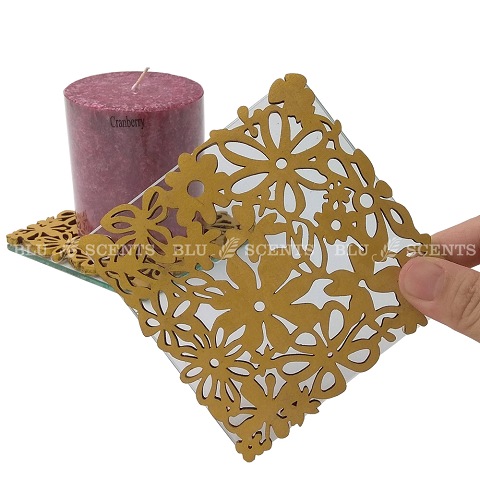 Square Golden Craft Candle Coaster