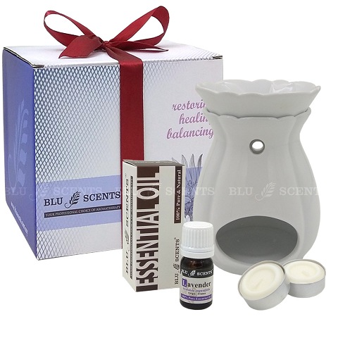 Lavender White Tulip Burner Gift Box