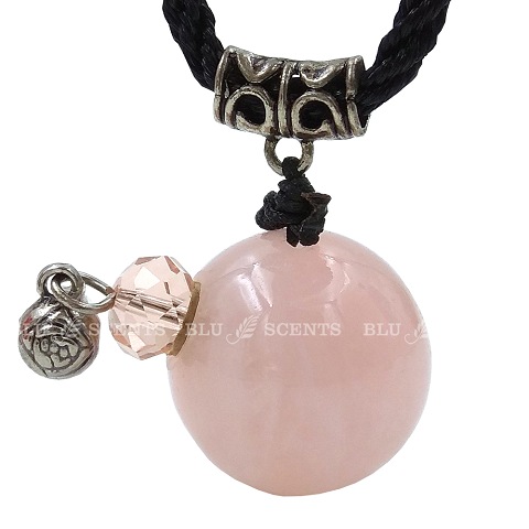 Relaxing Rose Quartz Gemstone Aroma Necklace Gift Set