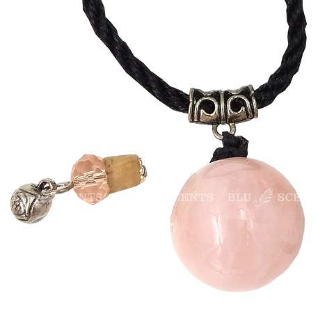 Relaxing Rose Quartz Gemstone Aroma Necklace Gift Set