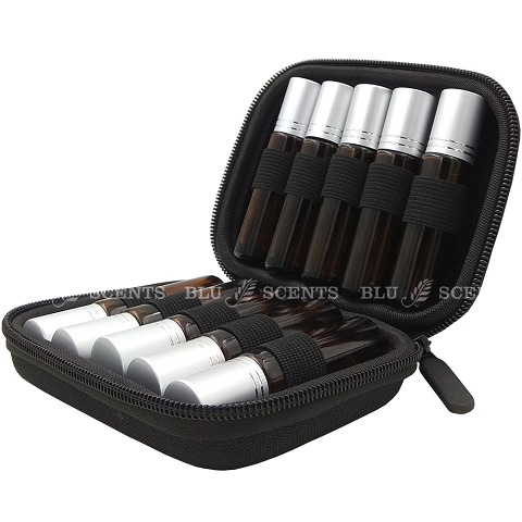 Black Traveling Pouch Roller Bottles