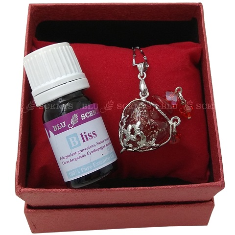 Bliss with Ruby Red Love Aroma Necklace