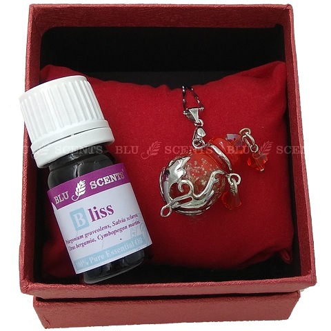 Bliss with Ruby Red Oval Aroma Necklace