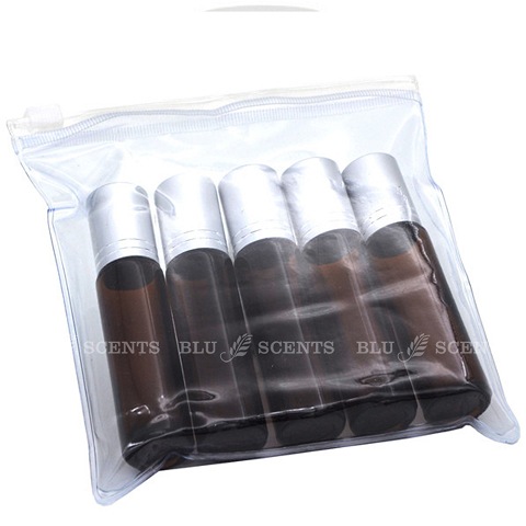 Set Of 5pcs 10ml Amber Glass Roll-On Bottle