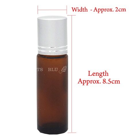 Set Of 5pcs 10ml Amber Glass Roll-On Bottle