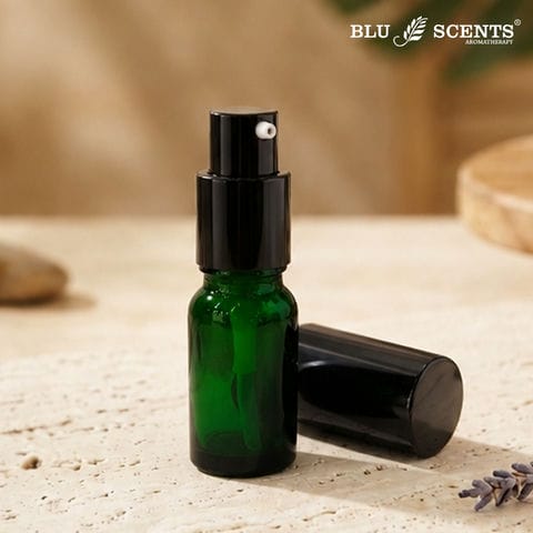 10ml Emerald Green Glass Bottle with Pump